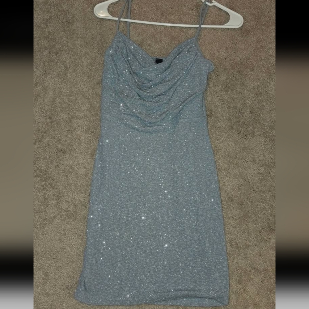 Windsor Sparkling Strapless Blue Dress